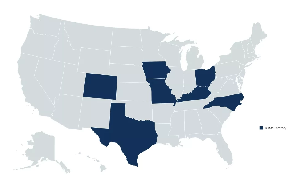 K1MS Territories on US Map